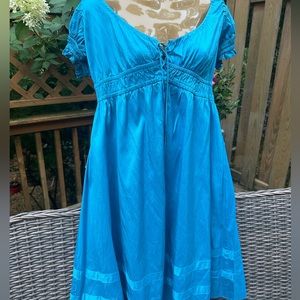 Calypso beautiful bright turquoise 100% silk dress